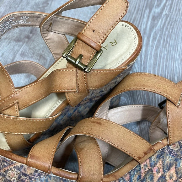 Rampage Hemish Wedge Platform Sandals Strappy Boho Cork 10M - Picture 13 of 16